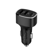 QIAKEY GT690C Dual USB + USB-C / Type-C Aluminum Alloy Three-Hole Car Charger(Black)