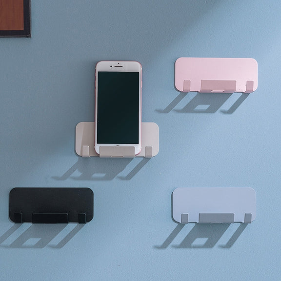 2 PCS  Punch-Free Wall-Mounted Rack Mobile Phone Charging Holder(Pink)
