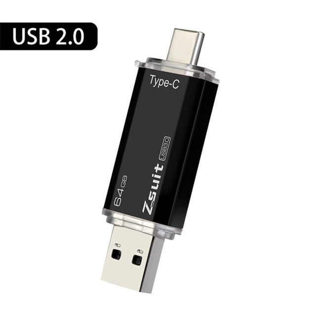 Zsuit Zstpc3 2 in 1 Type-C Interface Metal Phone U Disk, Randon Color Delivery 128GB(USB2.0)