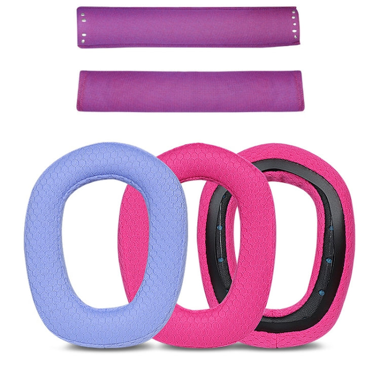 2pcs Sponge Earmuff Headrest Pad For Logitech G435, Color: Purple Headbeam
