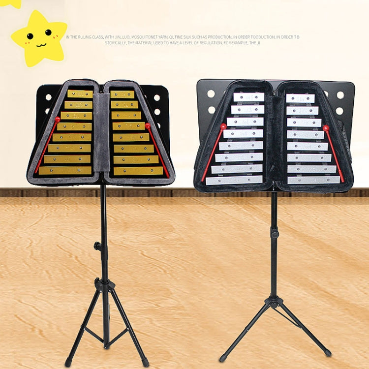 JZ-35 16-Tone Double Row Carillon Orff Percussion Instrument, Color: Golden