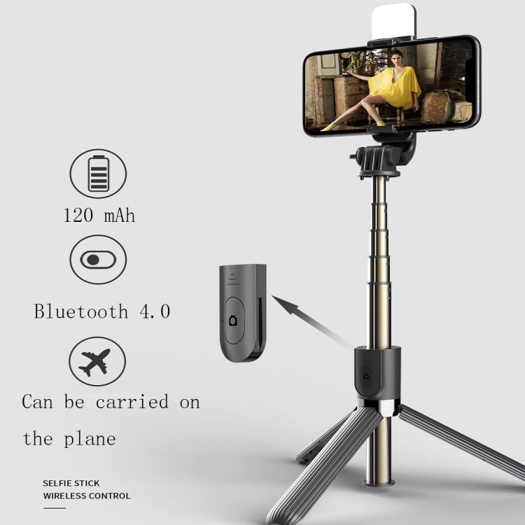 L03S Bluetooth Fill Light Tripod Integrated Selfie Stick(Black)