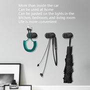 3 PCS Car Sticky Storage Data Cable Hook(Black)