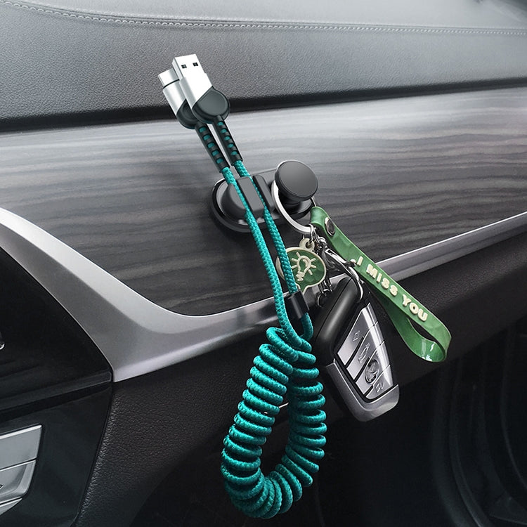 3 PCS Car Sticky Storage Data Cable Hook(Black)