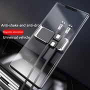 2 PCS S15 Magnetic Aluminum Alloy Bracket Data Cable Storage Sticker Car Phone Holder(Silver)