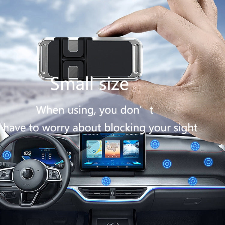 2 PCS S15 Magnetic Aluminum Alloy Bracket Data Cable Storage Sticker Car Phone Holder(Silver)