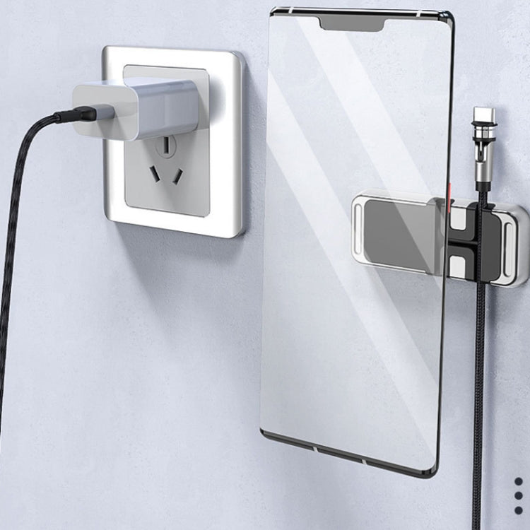 2 PCS S15 Magnetic Aluminum Alloy Bracket Data Cable Storage Sticker Car Phone Holder(Silver)