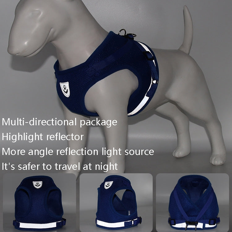 BL-844 Pet Chest Straps Reflective Breathable Dog Rope, Size: S(Black)