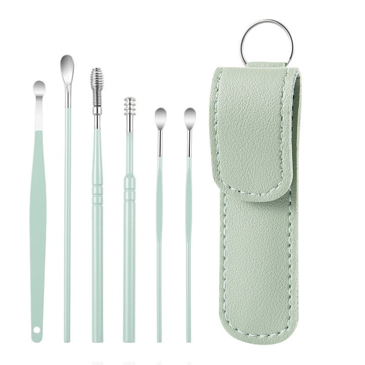 5 Sets 6 In 1 Stainless Steel Spring Spiral Portable Ear Pick, Specification: Green