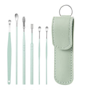 5 Sets 6 In 1 Stainless Steel Spring Spiral Portable Ear Pick, Specification: Green