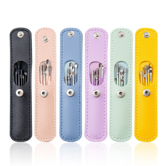 5 Sets 6 In 1 Stainless Steel Spring Spiral Portable Ear Pick, Specification: Purple