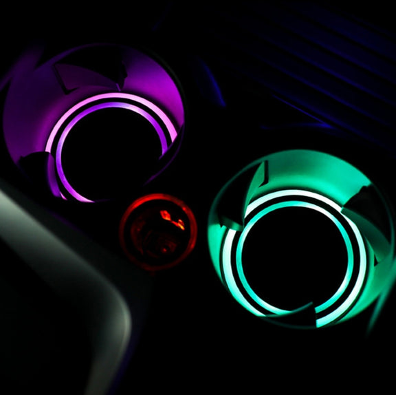 1 Pair 68mm LED Smart Light-Emitting Coaster Light Car Cup Slot Atmosphere Light(Modern Technology)