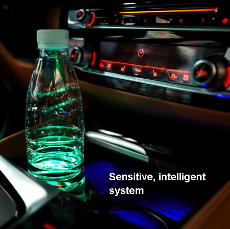 1 Pair 68mm LED Smart Light-Emitting Coaster Light Car Cup Slot Atmosphere Light(Modern Technology)