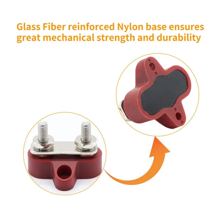 Double Terminal Block Spiral Fixed Wire Connector, Color: M6 Black