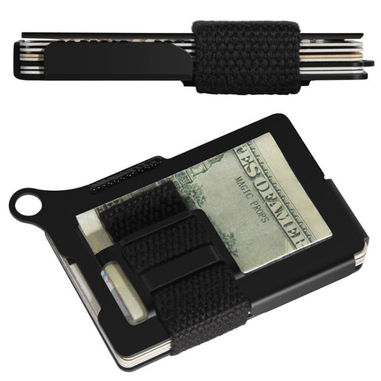 Metal Fabric Credit Card Holder Men Wallets(Black)