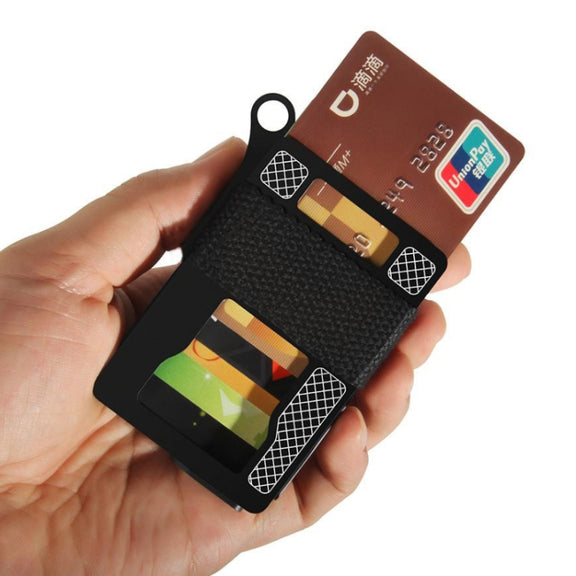 Metal Fabric Credit Card Holder Men Wallets(Black)