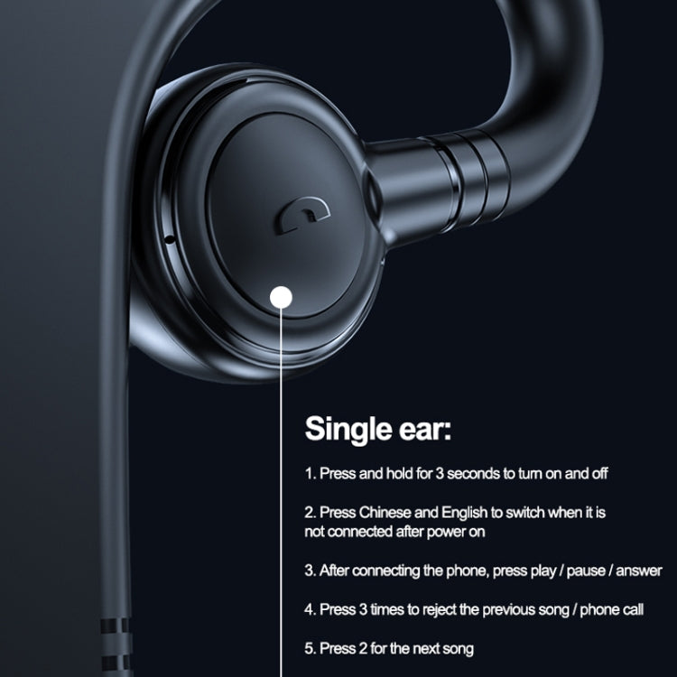 M99 Bluetooth V5.2 Single Earhook Business Headphone(Black+Red)
