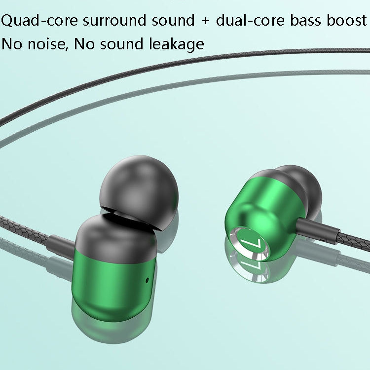 2 PCS TS6000 3.5mm Metal Elbow In-Ear Wired Control Earphone with Mic(White)