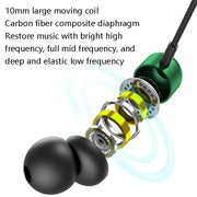 2 PCS TS6000 3.5mm Metal Elbow In-Ear Wired Control Earphone with Mic(Green)