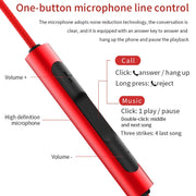 EN3900 3.5mm Plug In-Ear Wired Control Earphone with Mic(Red)