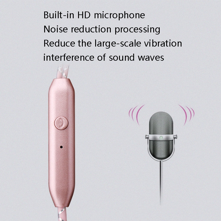 2 PCS EN500 3.5mm Plug Snake Pattern In-Ear Phone Earphone(Rose Gold)