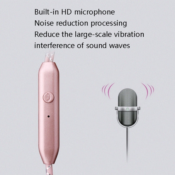 2 PCS EN500 3.5mm Plug Snake Pattern In-Ear Phone Earphone(Rose Gold)