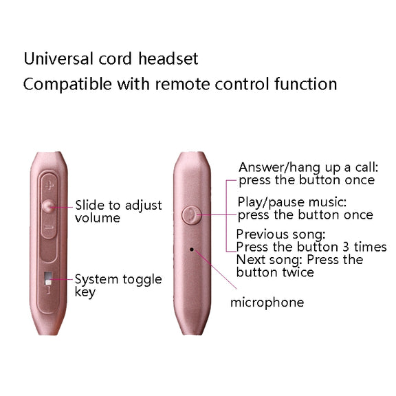 2 PCS EN500 3.5mm Plug Snake Pattern In-Ear Phone Earphone(Rose Gold)