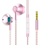 TS5000 3.5mm Metal Subwoofer Wired Earphone(Pink)