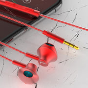 TS5000 3.5mm Metal Subwoofer Wired Earphone(Red)