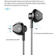 TS5000 3.5mm Metal Subwoofer Wired Earphone(Black)