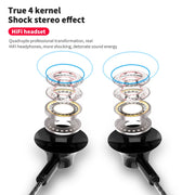 TS5000 3.5mm Metal Subwoofer Wired Earphone(Black)