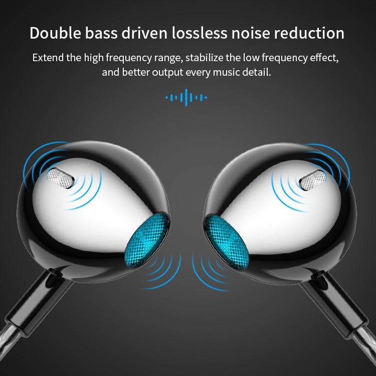TS5000 3.5mm Metal Subwoofer Wired Earphone(Black)