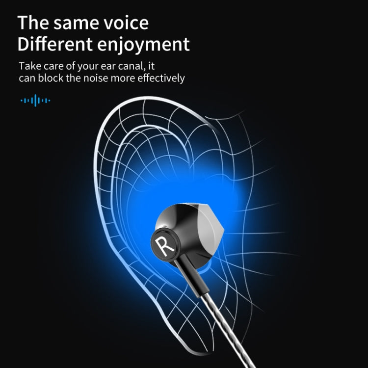 TS5000 3.5mm Metal Subwoofer Wired Earphone(Black)