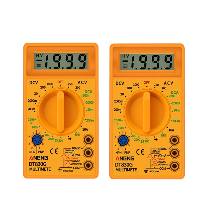2 PCS ANENG DT830G Portable Digital Multimeter(Yellow)