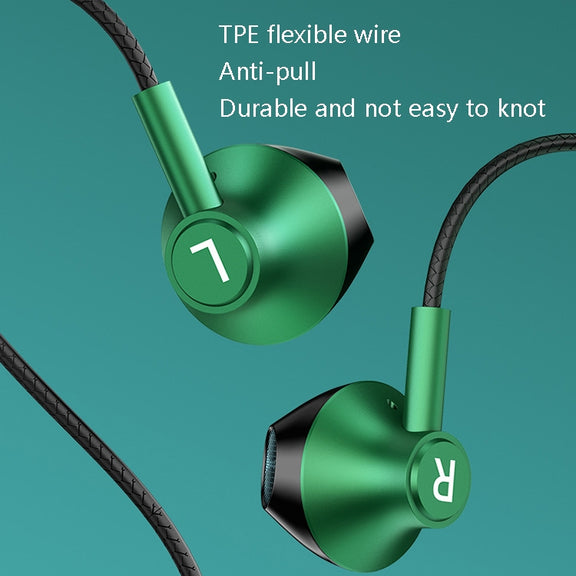 TS6800 3.5mm Metal Elbow Noise Cancelling Wired Game Earphone(Black)