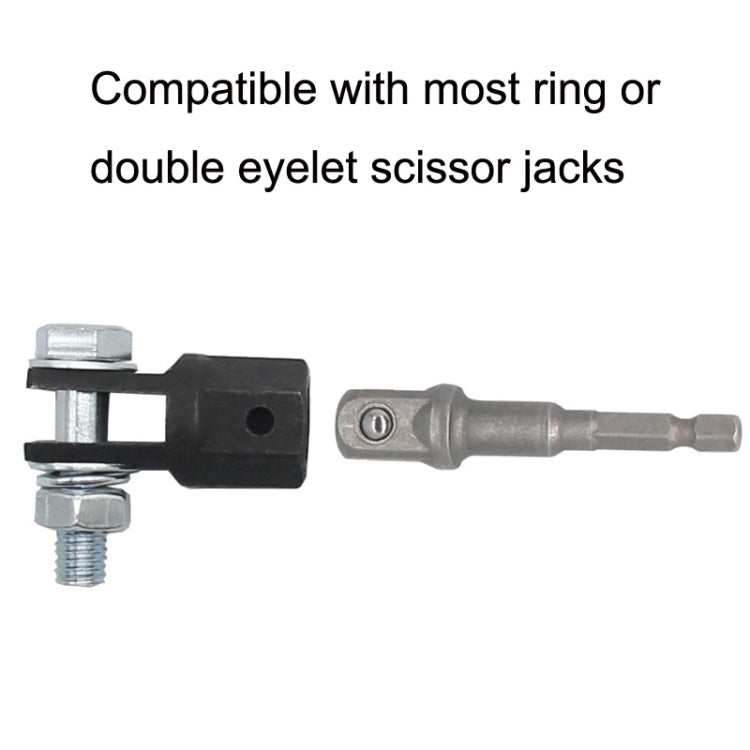 TO-OL007 Car Scissors Jack Adapter + Steel Ball Post(Black)