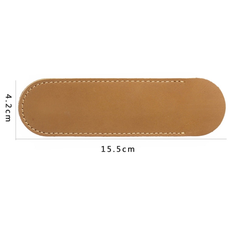 Single Pen Bag Handmade Line Pen Holder, Size: Large(Camel)