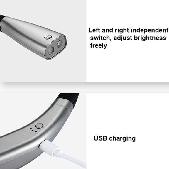 LED Hanging Neck Light Universal Hose Eye Protection Reading Light(Space Silver)