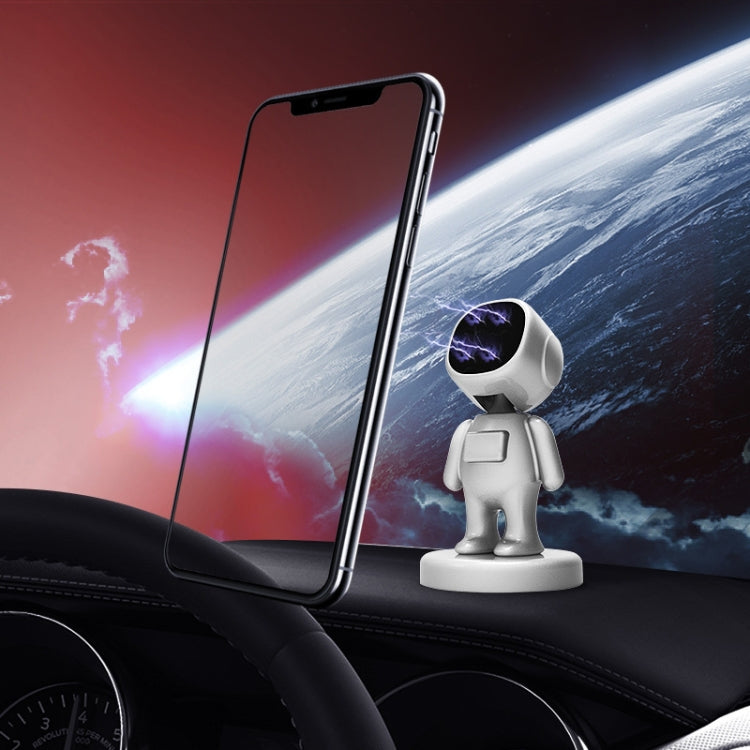 TOPFREE Astronaut Car Bracket Magnetic Adhesive Paste Navigation Car Phone Bracket(White)