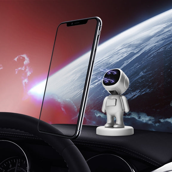 TOPFREE Astronaut Car Bracket Magnetic Adhesive Paste Navigation Car Phone Bracket(White)