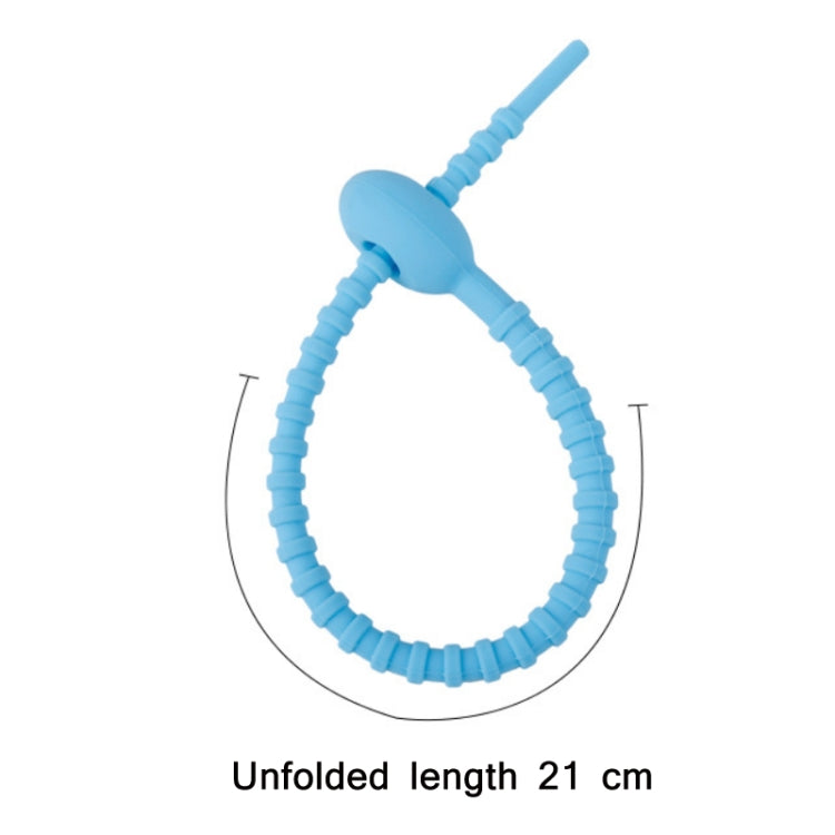 20 PCS Silicone Data Cable Storage Strap Cable Organizer(Brown)