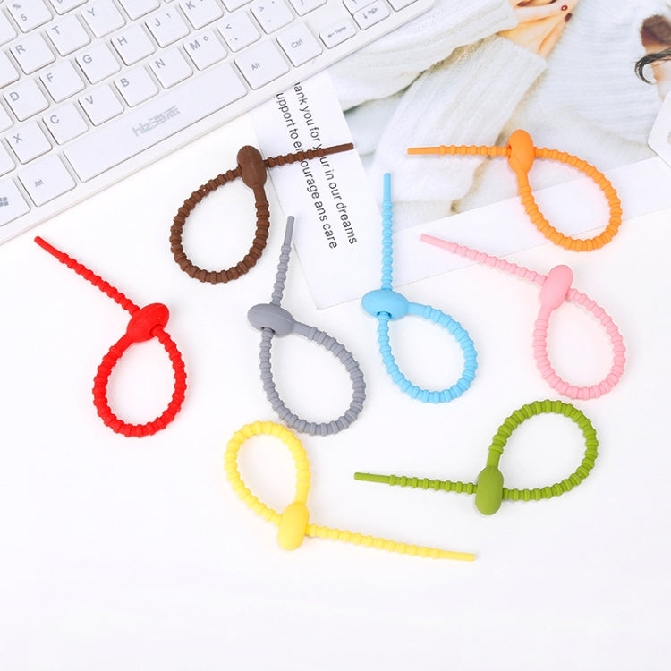 20 PCS Silicone Data Cable Storage Strap Cable Organizer(Green)