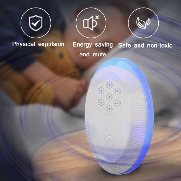 Ultrasonic Mosquito Rat Repellent Night Light, Specification: US Plug(Pearl White)