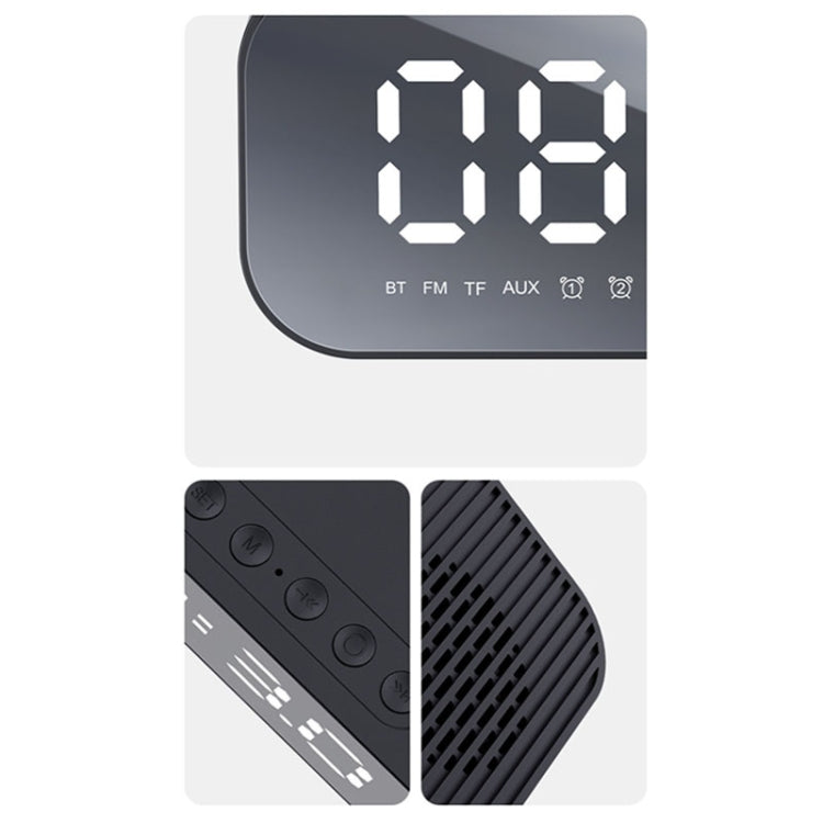 Havit M3 Subwoofer Mini Mirror Clock Bluetooth Speaker, Spsc: 1200mAh (Black���