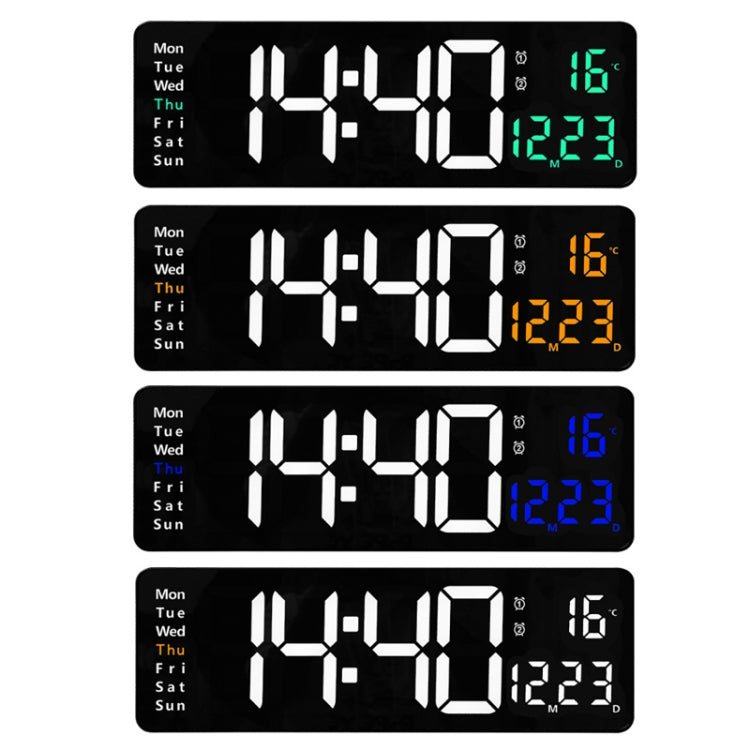 6626 Living Room Wall-Mounted Large Screen Display LED Digital Clock, Color: Orange Temperature
