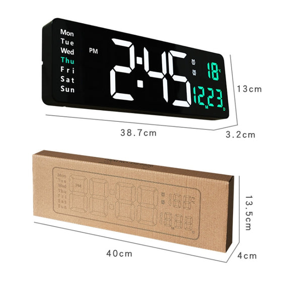 6626 Living Room Wall-Mounted Large Screen Display LED Digital Clock, Color: Orange Temperature