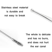 QILIZUO  3 Sets Stainless Steel Double-Ended Screw Ear Scoop
