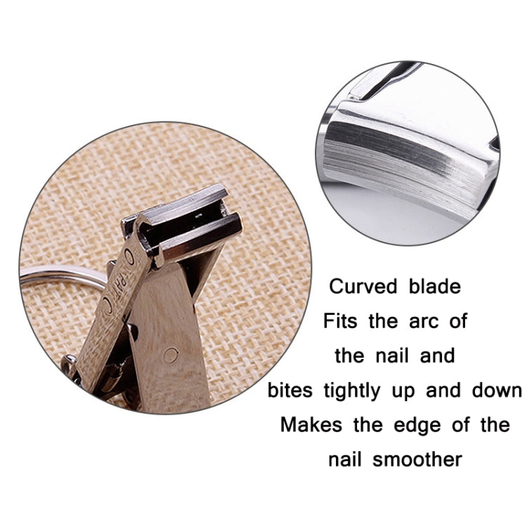 Stainless Steel Folding Nail Clippers with Keychain(Silver)