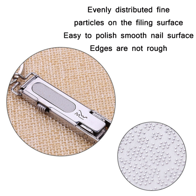 Stainless Steel Folding Nail Clippers with Keychain(Silver)