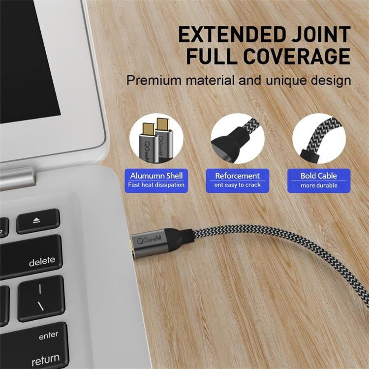 QGeeM QG-CC03 Type-C to Type-C USB3.1 Data Cable, Length: 1.2m(Black)